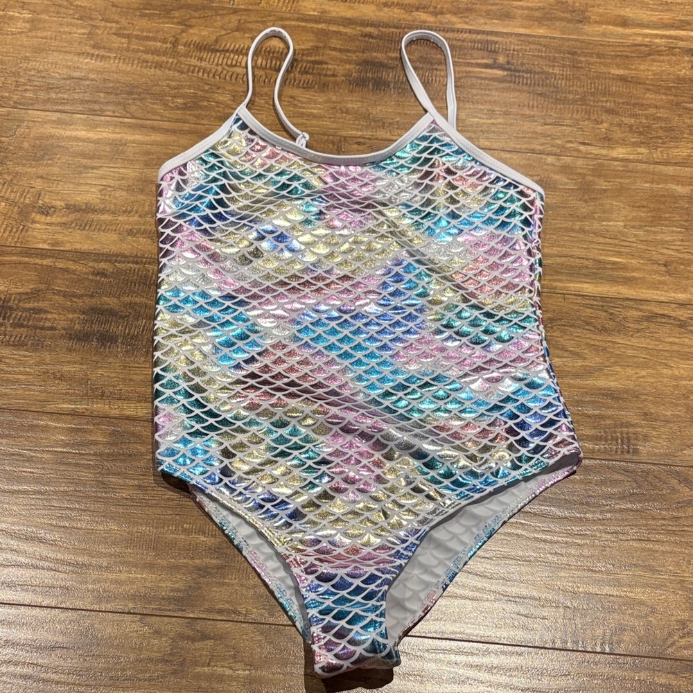 Colorful mermaid scale metallic One-Piece Swimsuit
